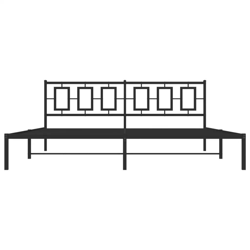Giroletto con Testiera-Struttura Letto con testiera in Metallo Nero 193x203 cm 567495