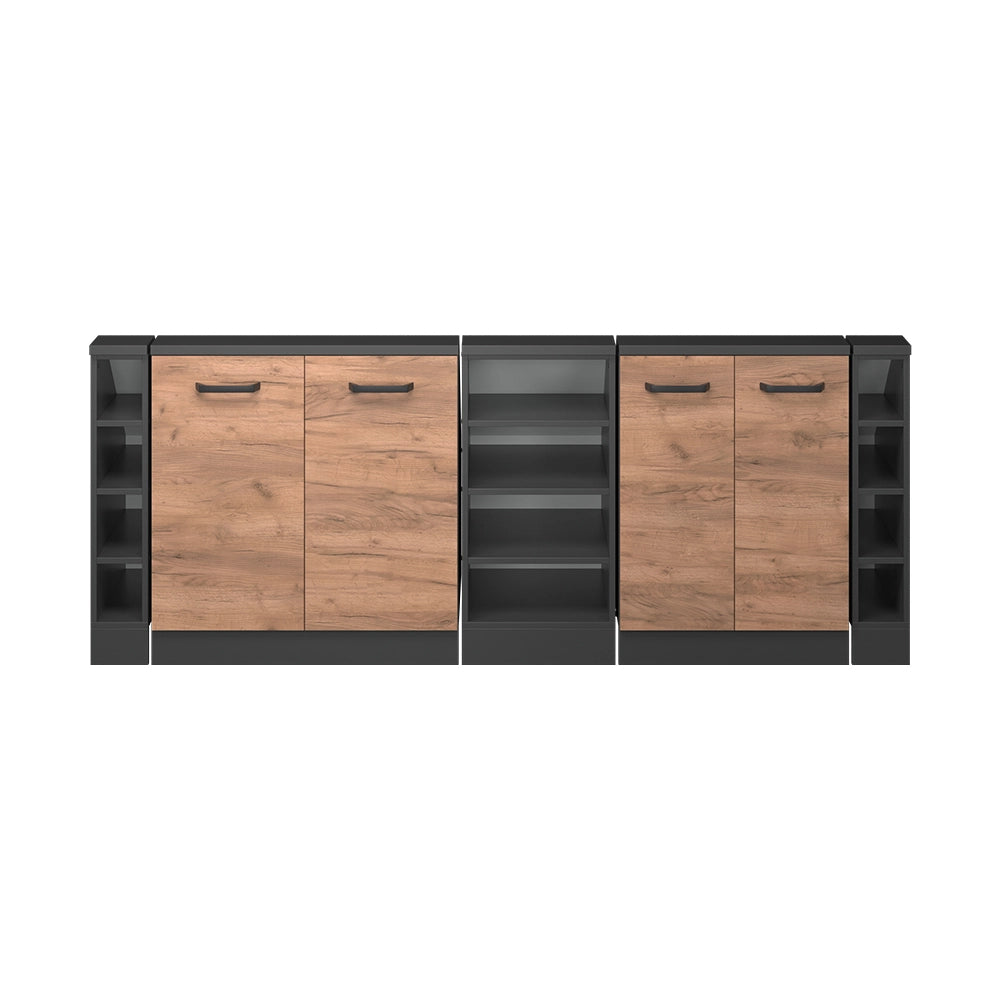 Set di mobili sottotetto Rion Rovere dorato/Antracite Set di 5 Vicco