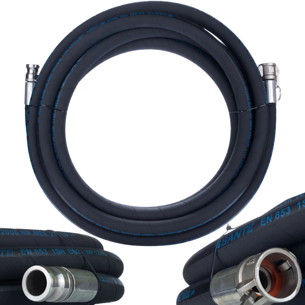 Tubo per Intonacatrice DN32 10M – Alta Resistenza 40 Bar | Camlock Idraulico, Ø32mm, Spessore 7mm
