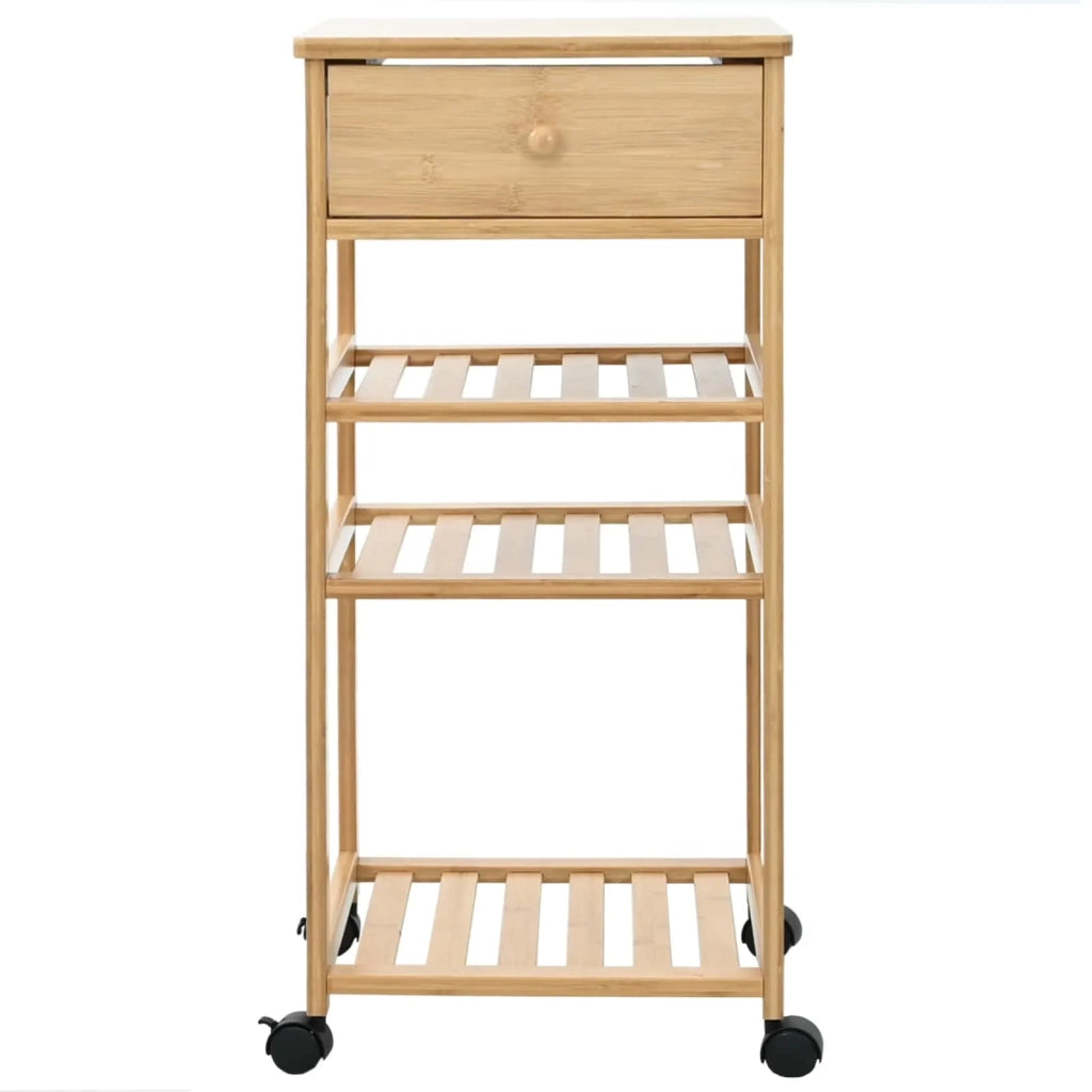 Carrello da Cucina con Ruote Naturale 37 x 36 x 80 cm Bambù