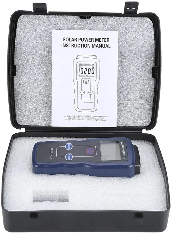Misuratore di Potenza Solare - Metro - Metro di Potenza Solare - Misuratore di Luce Solare Digitale - Strumento di Test - Acustimetro - Misurazione della Radiazione - Adatto per la Misurazione Precisa