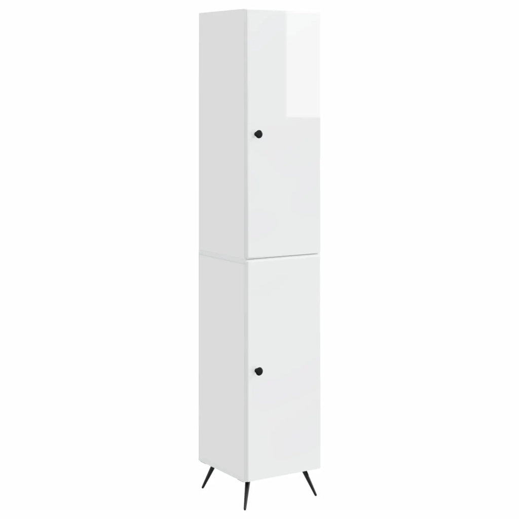 Set di armadi 2 pcs Bianco Lucido Legno ingegnerizzato
