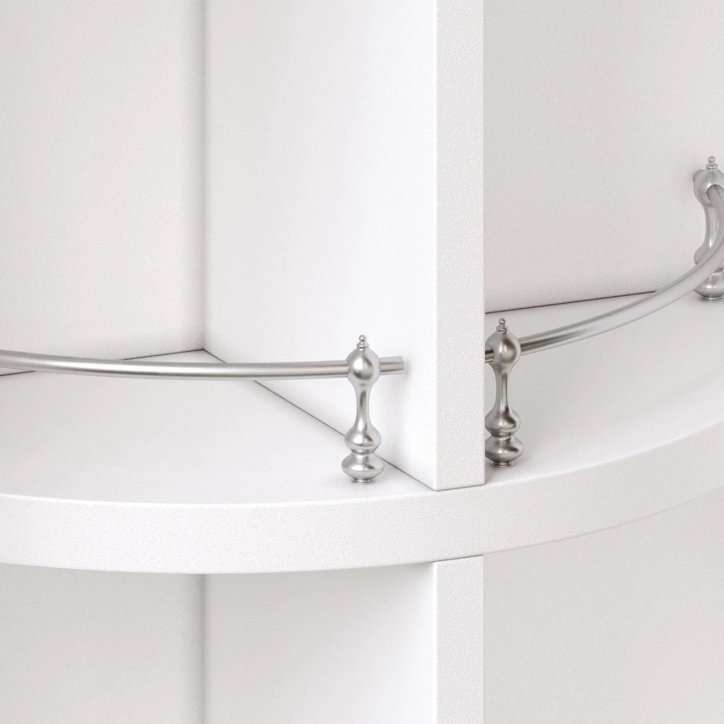 TAVOLO BAR Allungabile 110-180x40x91 cm MDF Bianco con Ruote
