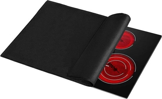 Matrice di protezione contro il calore resistente al fuoco 81 x 53 cm - mat di protezione per forno elettrico - resistente all'olio - nero