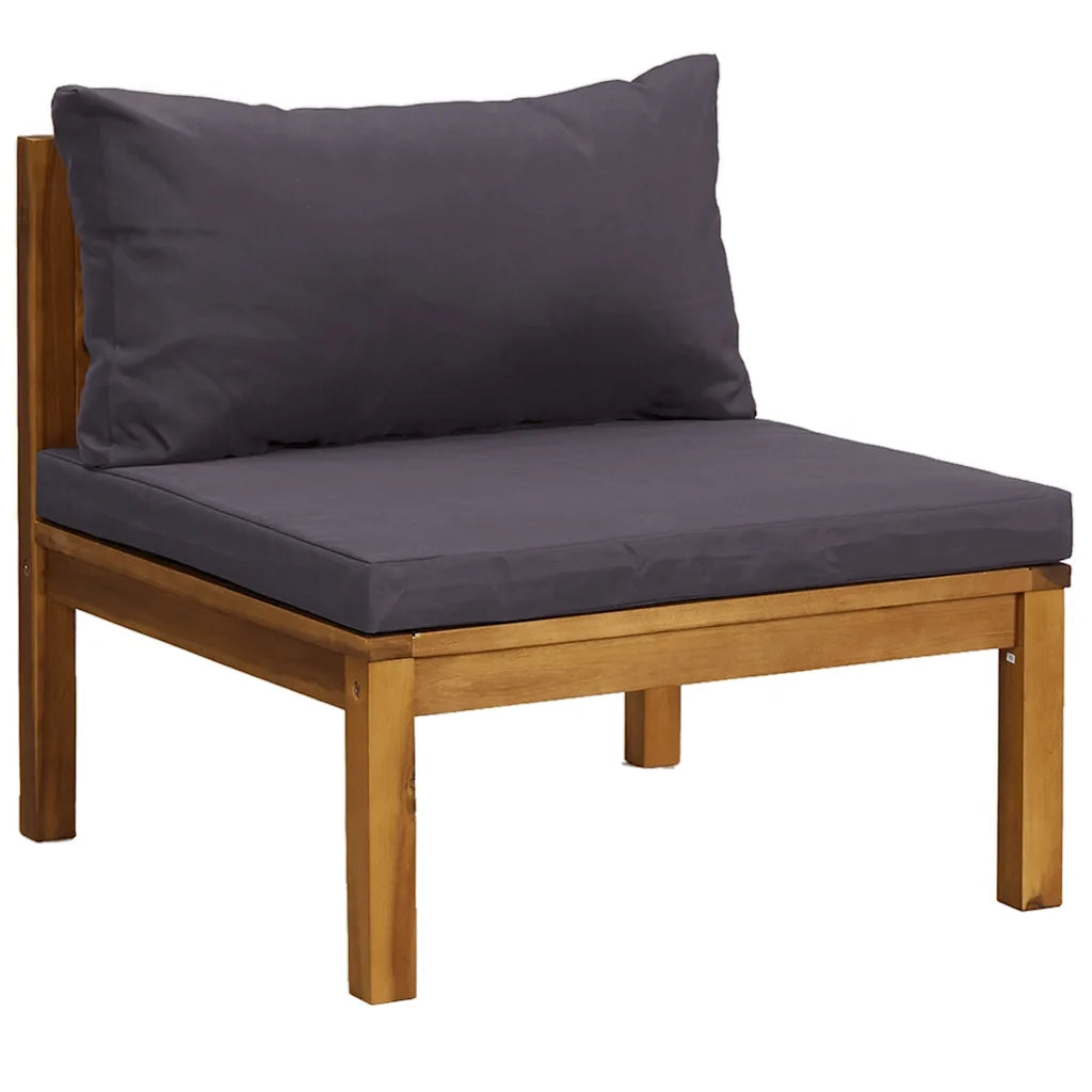 Set Divani da Giardino 2 pz con Cuscini Grigio Scuro in Acacia CFW8813854