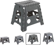 Sedia pieghevole portatile | Sedia pieghevole per bambini e adulti | Sedia pieghevole e trasportabile | Peso massimo 80kg | Sedia per cucina, bagno, campeggio, giardino | 19 cm di altezza | Grigio
