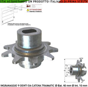 Pignone In Acciaio 9 Denti Ricambio del Motore Utile 122019/2 Ingranaggio Esterno Rocchetto Calettato Dell'albero Motoriduttore Che Muove La Catena Regolare La Tensione Giusta Per Evitare Usura Attiva