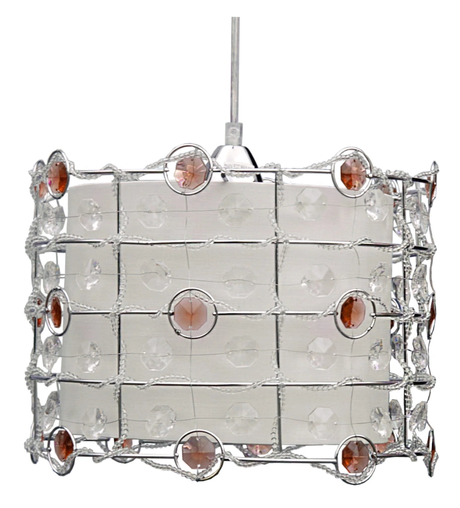 Lampadario cristallo Candellux Seneca Ø30 cromato E27