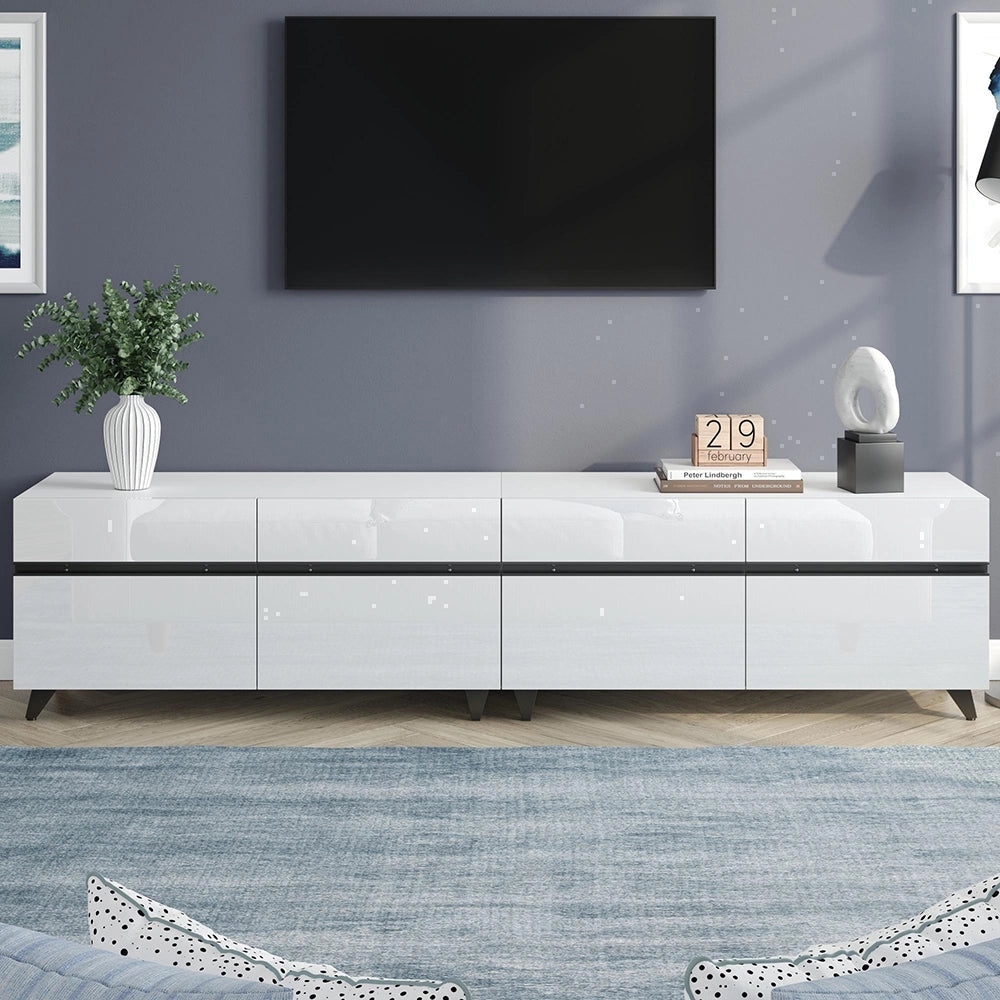 Mobile TV 180x40x49cm - Xylo - 4 Ante Regolabili, 8 Piedi, Carico 52kg, fino a 80"