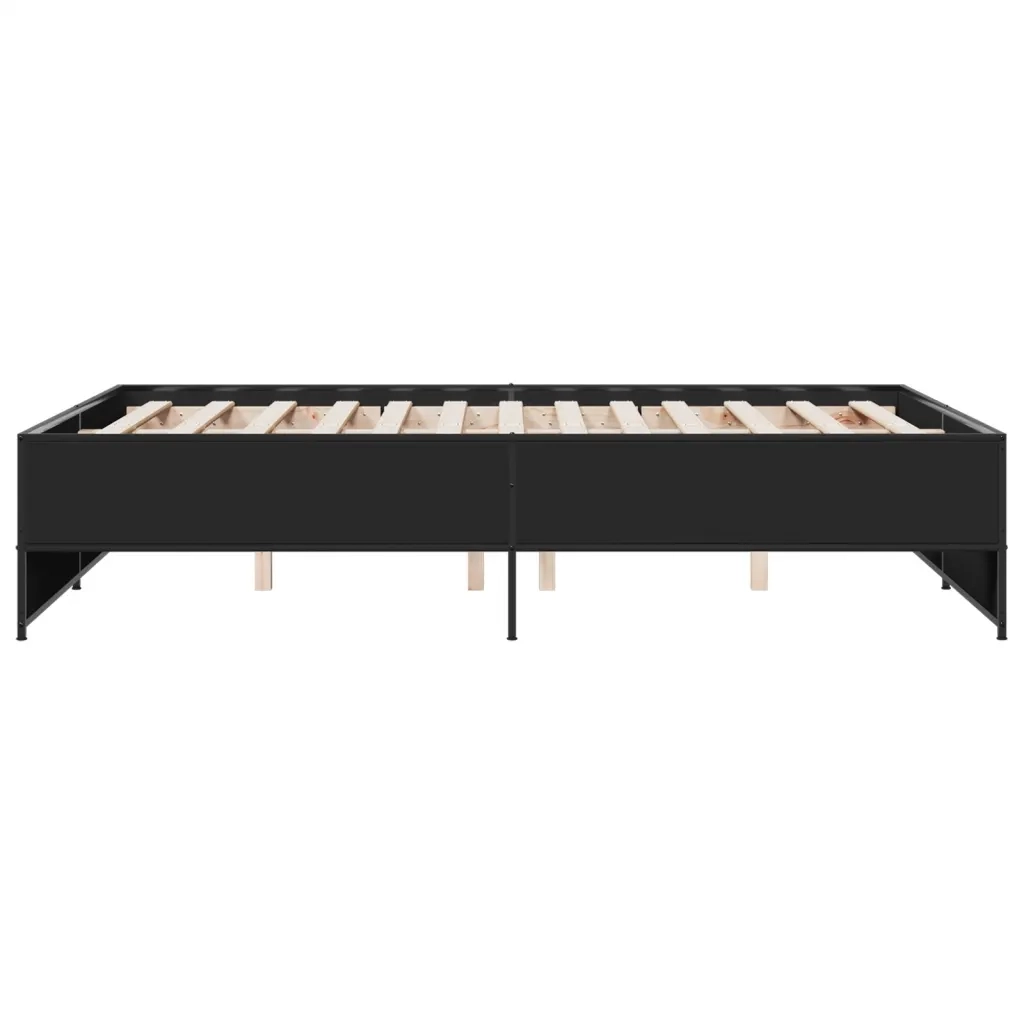 Giroletto Nero 120x190 cm in Legno Multistrato e Metallo 3279907