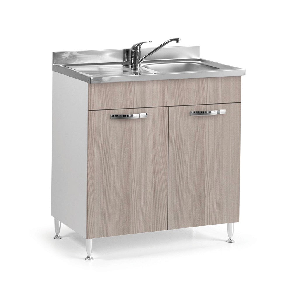 Sottolavello 2 ante 80 cm con lavello incluso colore olmo