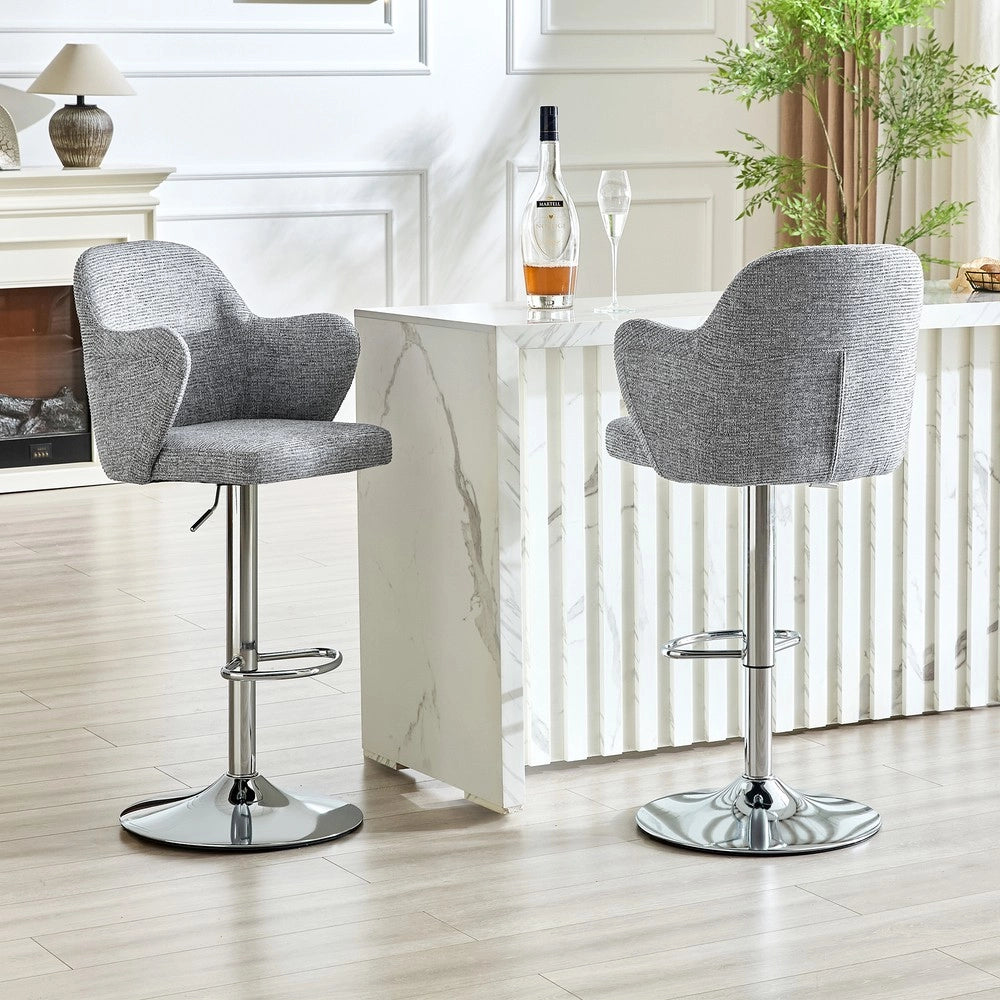 Set 2 Sgabelli da Bar Regolabili ¨C MINIMAL ¨C Imbottiti, con Braccioli, Girevoli 360¡ã