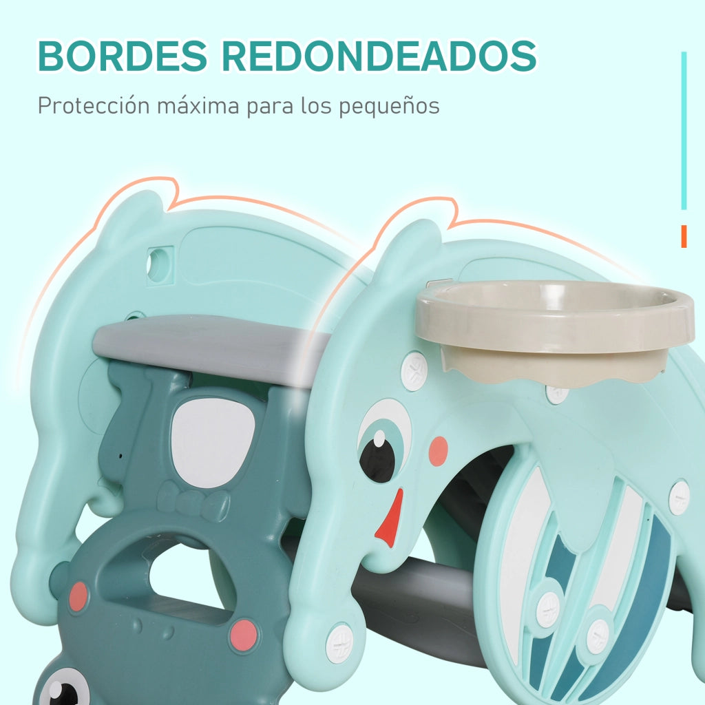 Set Gioco Giardino per Bambini con Scivolo e Canestro ¨C zephmum ¨C Verde 72x34x47 cm