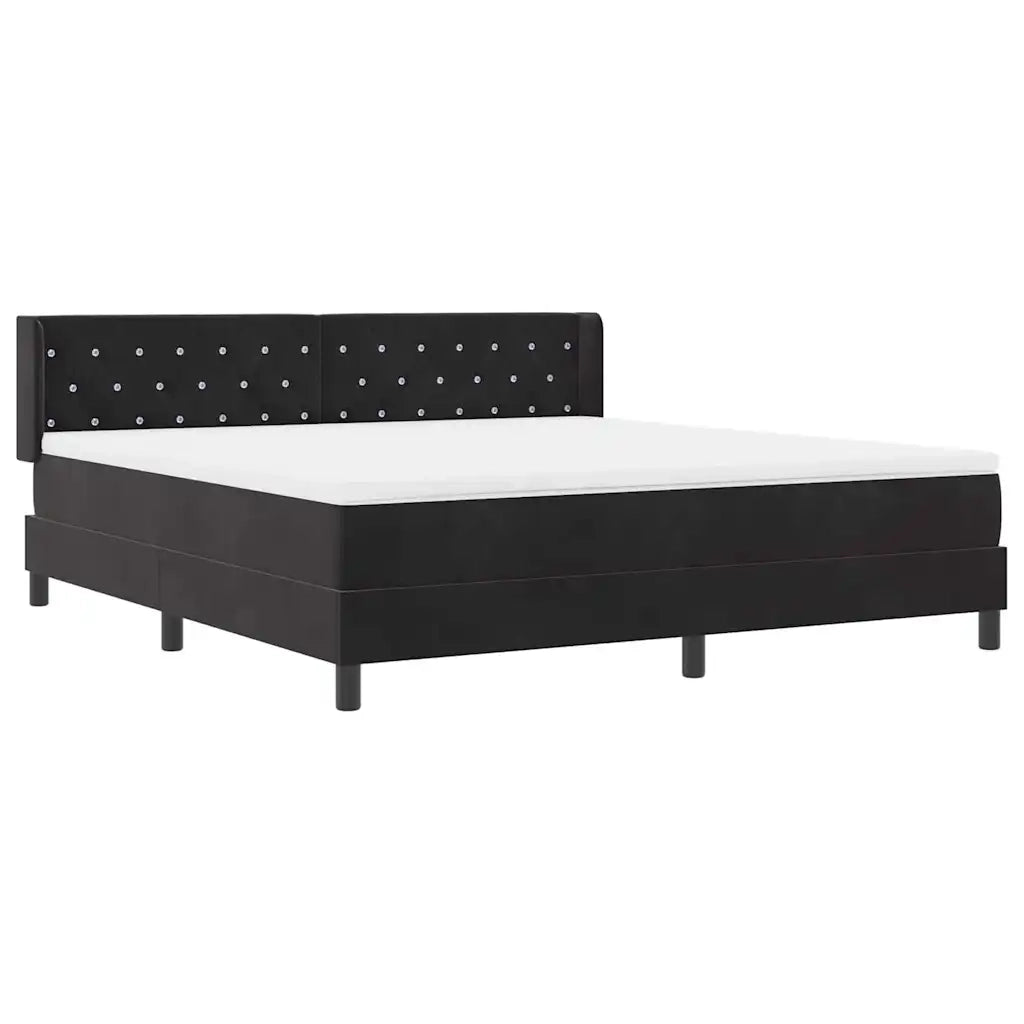 Letto a molle con testiera Nero 200 x 180 cm Velluto 3341428
