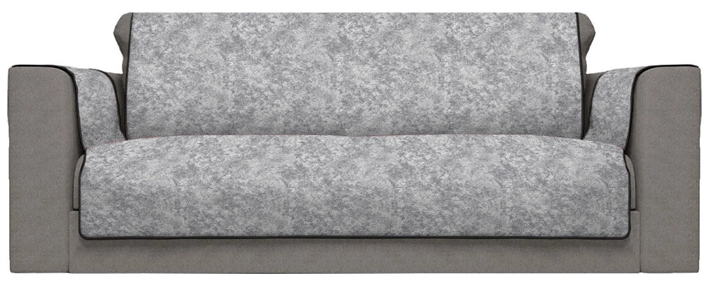 Copridivano con Copri Braccioli Seduta 60 cm in Poliestere e Cotone Grigio Scuro