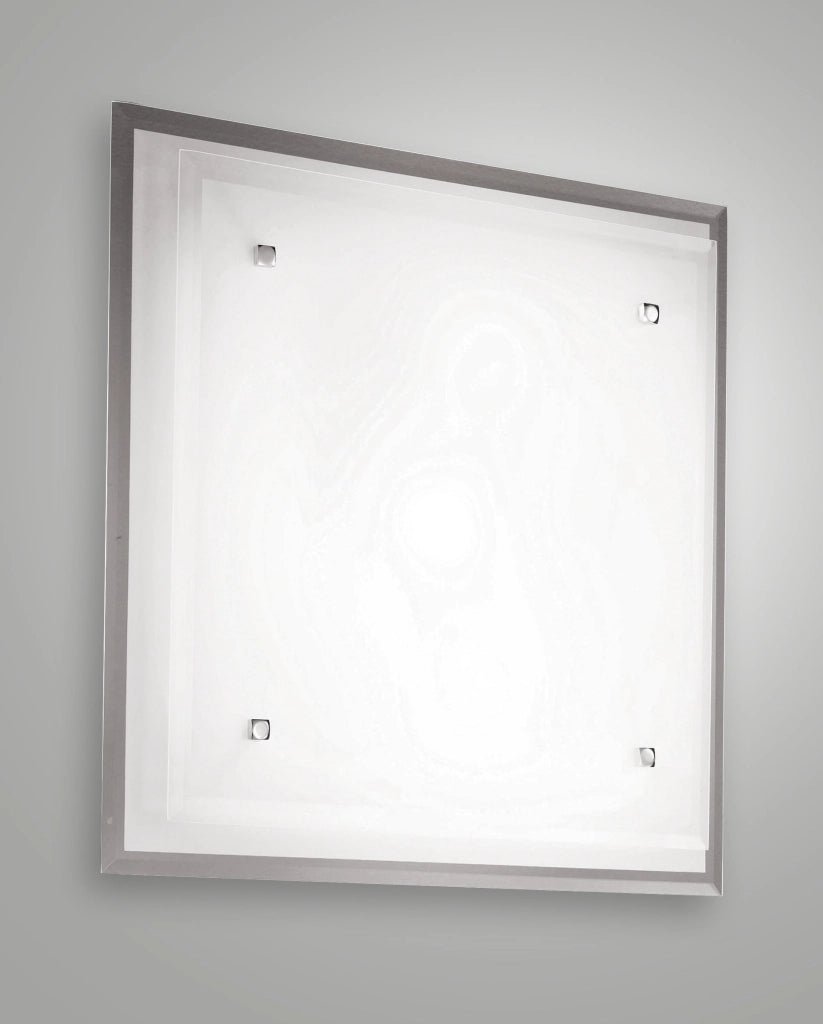 Maggie Plafoniera da Soffitto in Metallo e Vetro Design Elegante 3 Luci E27 230V Colore Bianco 46x46 cm IP20 Ideale per Interni 2957-64-102