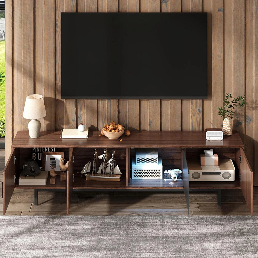 Mobile TV LED - Xylo - Texture scolpita con vetro temperato