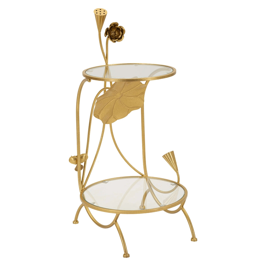 Danesami, Tavolino da Salotto Forma Rotondo, 40x40x78h cm oro
