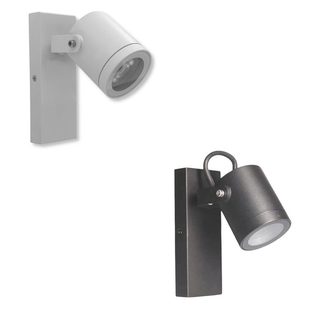 Trade Shop - Applique Parete Orientabile Per Esterno Attacco Gu10 Lampada Da Muro Ip44 539wa-b172 -