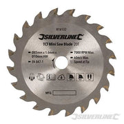 Lama in TCT con punte al carburo di tungsteno per sega mini foro 10 denti 20 Silverline 85mm