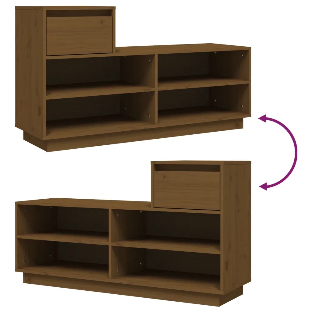 Scarpiera ambra 110x34x61 cm in Legno Massello di Pino 814452