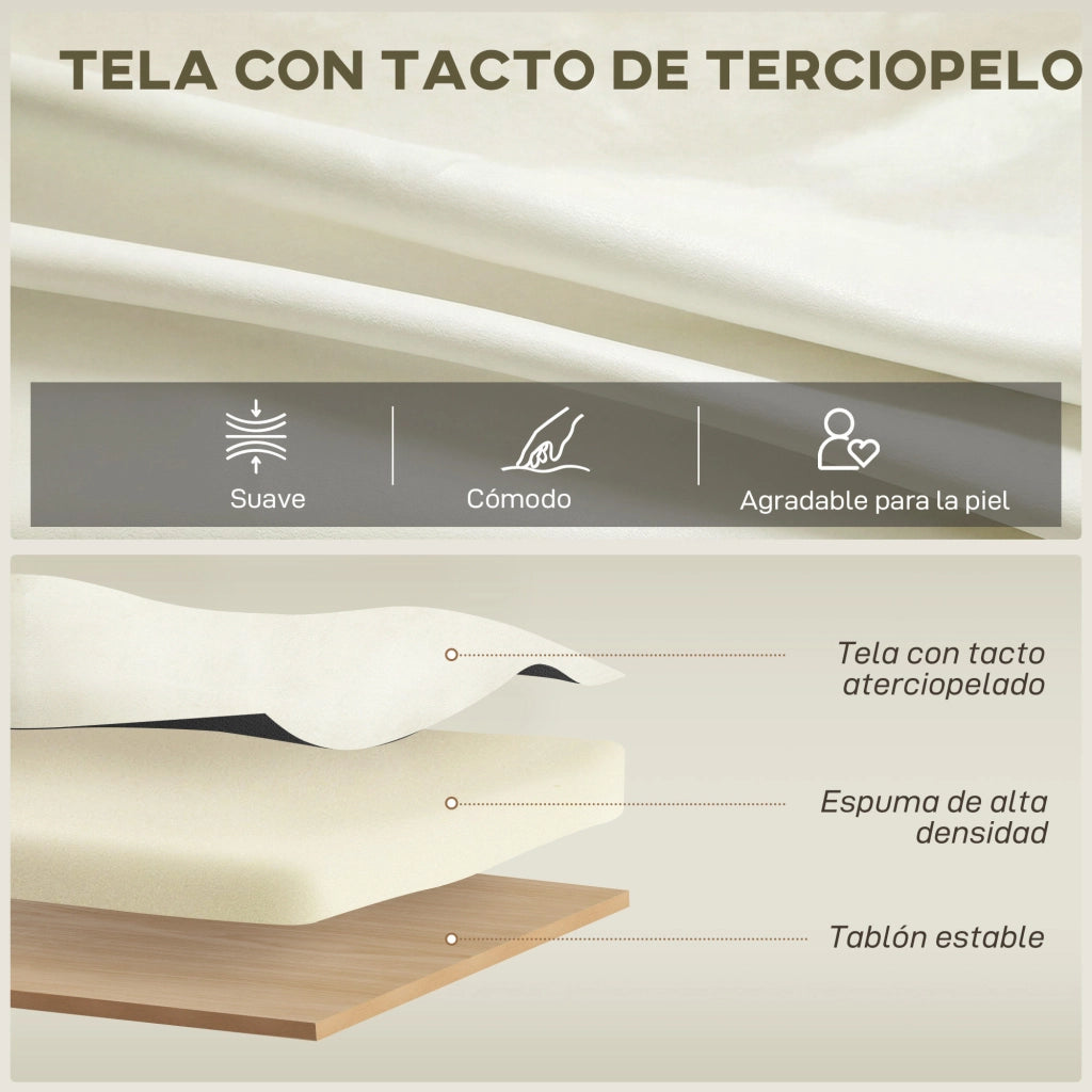 Poltrona imbottita in velluto ¨C Zephmum ¨C Crema 81x77x81 cm