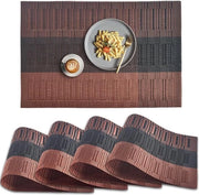 Set di tovaglie per tavola a righe rosse Bordeaux, 4 pezzi, tovaglie per tavola lavabili, placemats asciugabili, adatto per la decorazione di tavoli da cucina e da pranzo, per uso interno ed esterno.