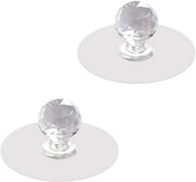 Pomelli porta finestre e maniglie di cassetti 2 pezzi - Viti autoadesive acriliche senza foratura - Maniglie per specchiera - Pomo di cassettiera in vetro trasparente
