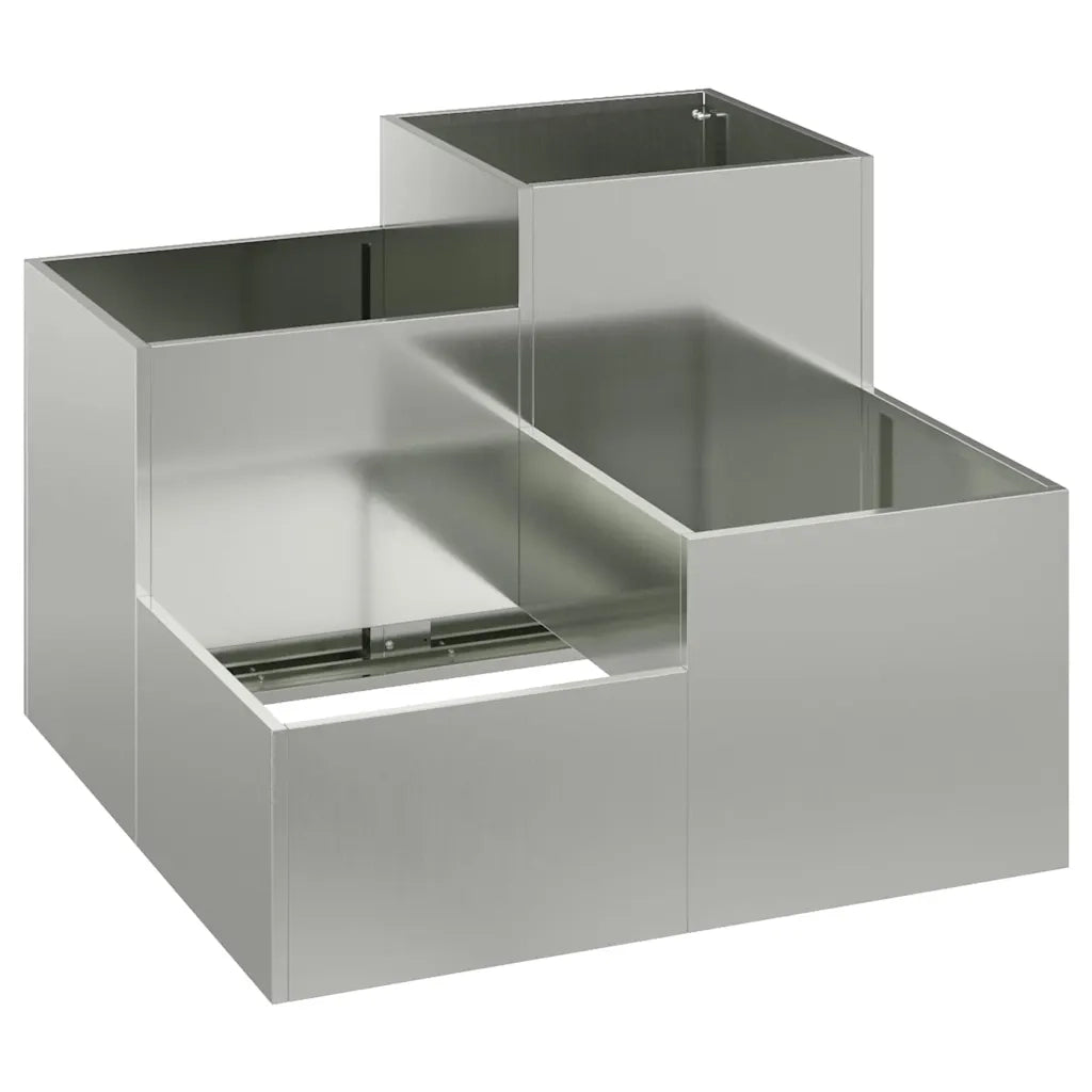 Vaso da giardino-Fioriera da Esterno-Contenitore per Piante Argento 100 x 100 x 60 cm Acciaio zincato