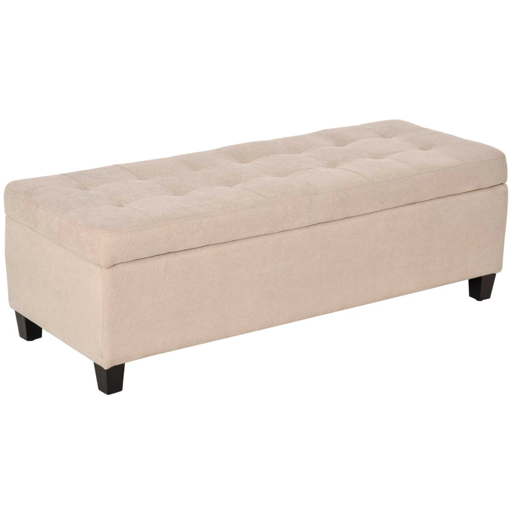 Panca imbottita contenitore beige 125 cm con coperchio