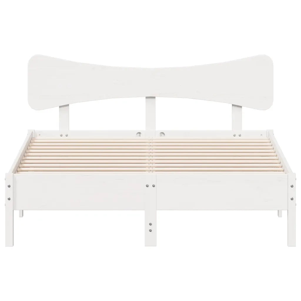 Giroletto senza Materasso Bianco 150x200 cm Legno Massello Pino