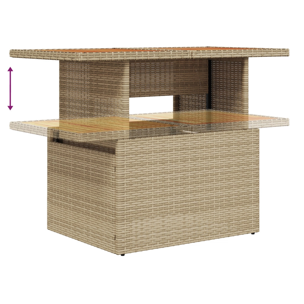 Set di Divani da Giardino 9 Pezzi con Cuscini Beige