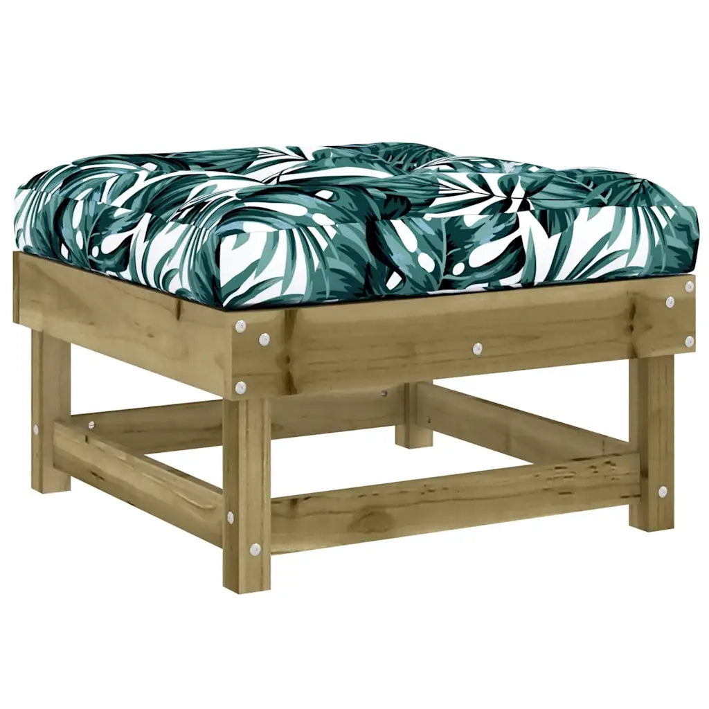 Poggiapiedi Giardino con Cuscini 2pz Legno Impregnato di Pinocod mxl 104742