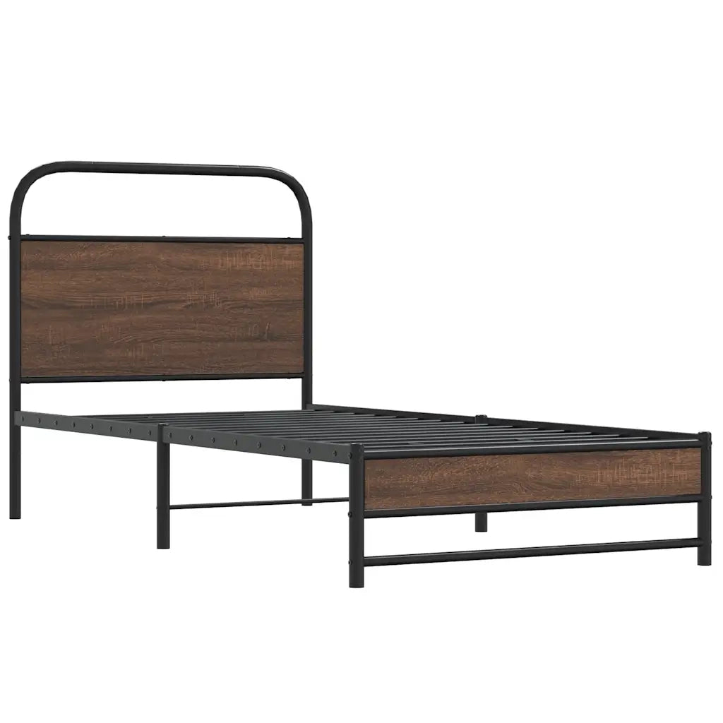 vidaXL Giroletto senza Materasso Rovere Marrone 100x190 cm Truciolato