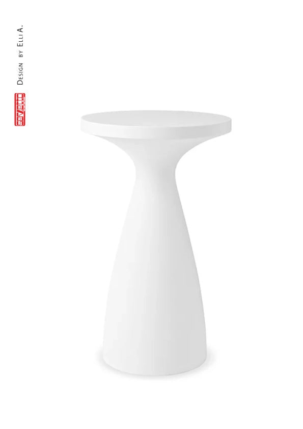 Tavolino da Giardino Ø65x110 cm in Resina Arkema Drink Bianco