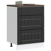 Mobiletto da cucina-Armadio da cucina "Lucca" Nero in legno ingegnerizzato 426066