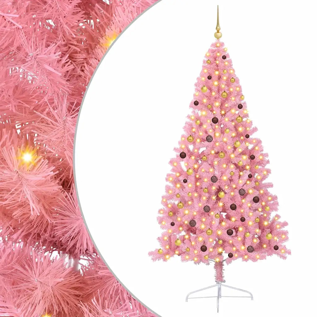 Albero di Natale artificiale con luci integrate Rosa 240 cm PVC 3397099