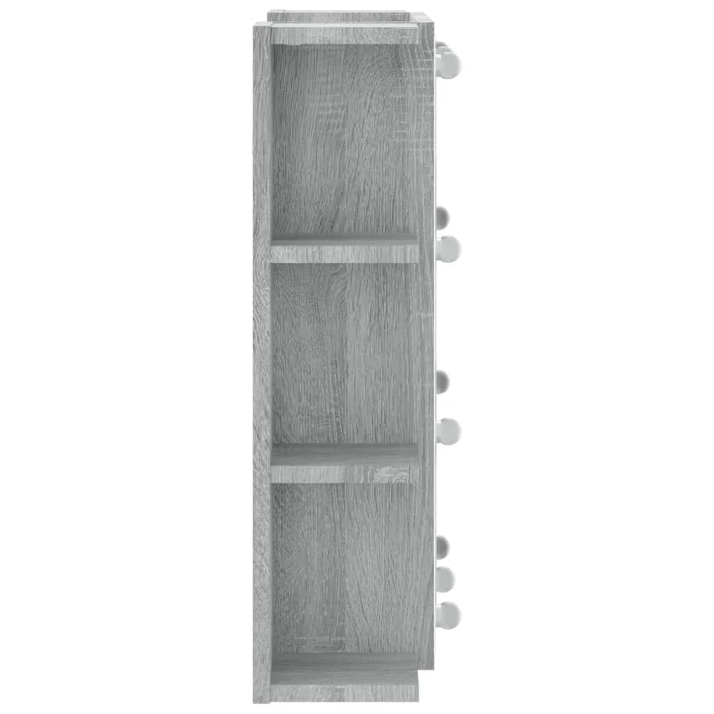 Mobiletto specchio da bagno con illuminazione a LED 70 x 16,5 x 60 cm grigio 02_0006677