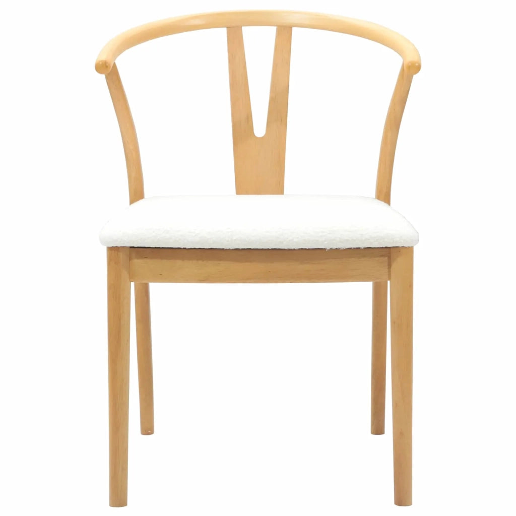Sedia da pranzo 2 pcs Naturale e chiaro Legno di gomma solido