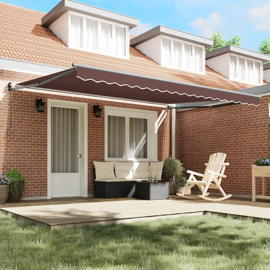Tenda Sole | Tenda parasole Retrattile Manuale 450x300 cm Marrone