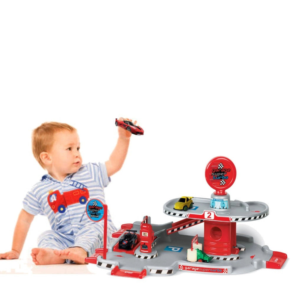 Trade Shop - Garage Gioco Per Bambini Piano Livello Superiore Con Distributore Auto -