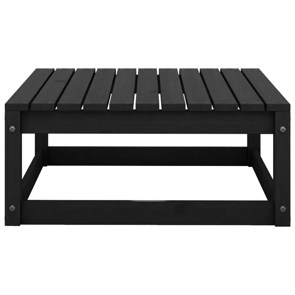 Set Divani da Giardino 9 pz Nero in Legno Massello di Pino 3075758