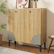 Scarpiera moderna 90x32x94 cm effetto legno con ante