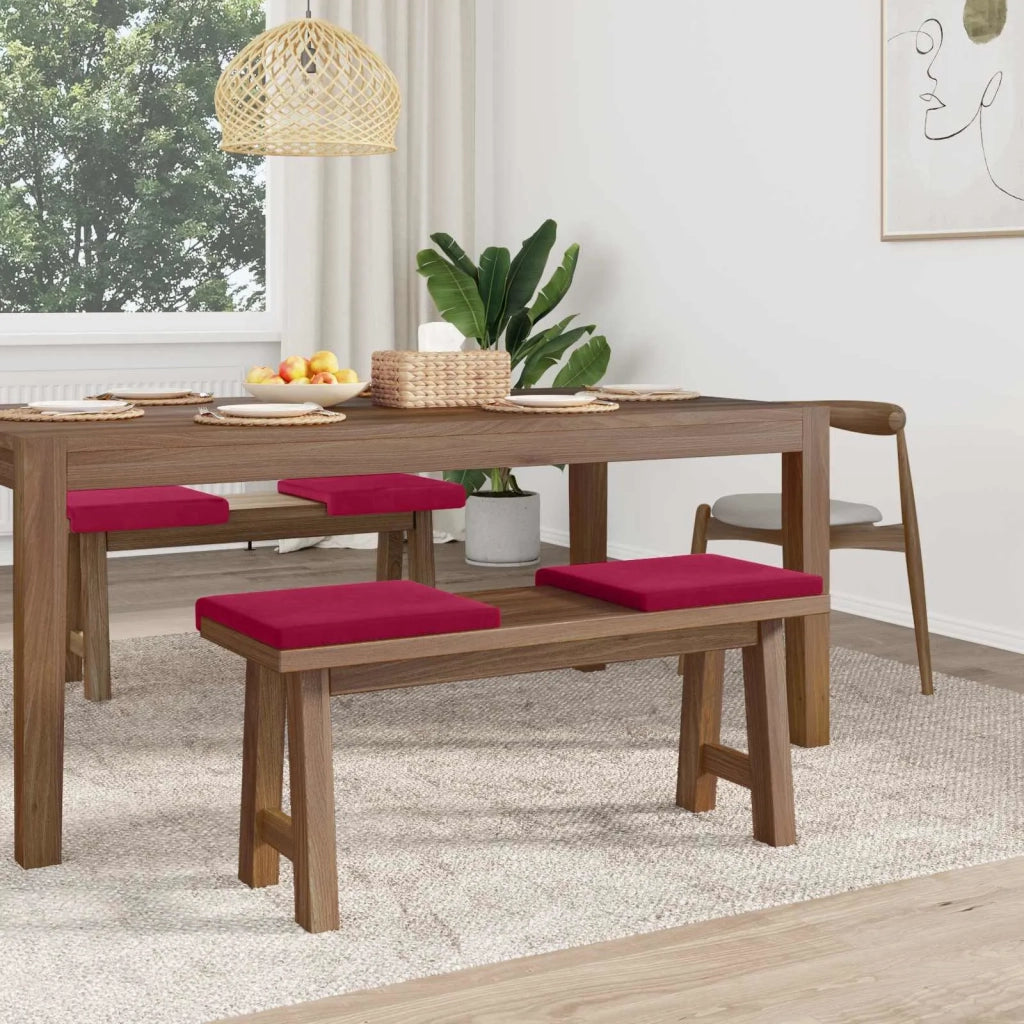 Cuscino per panchina 4 pcs Velluto Rosso Vino Profondità 35 cm 42043103