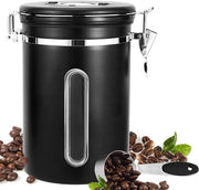 Contenitore a chiusura ermetica per caffè - 1,8 L - in acciaio inossidabile - contenitore per caffè - per appassionati di caffè di alta qualità - Z...