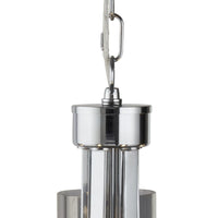 Lampadario Contemporaneo Catalina Acciaio Cromo Vetro Fumè 5 Luci E14