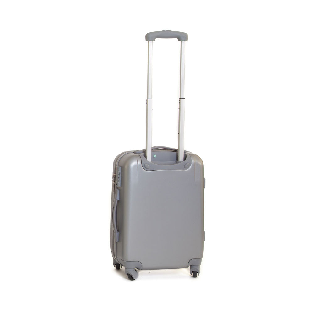Trolley Valigia Rigido Bagaglio a Mano in ABS 4 TSA Ruote Ravizzoni Jazz Silver