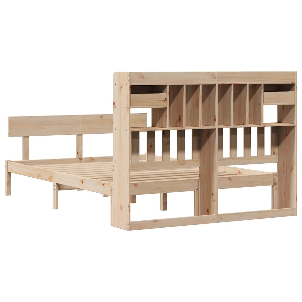 Letto Libreria senza Materasso 140x190 cm in Legno di Pino 3321826