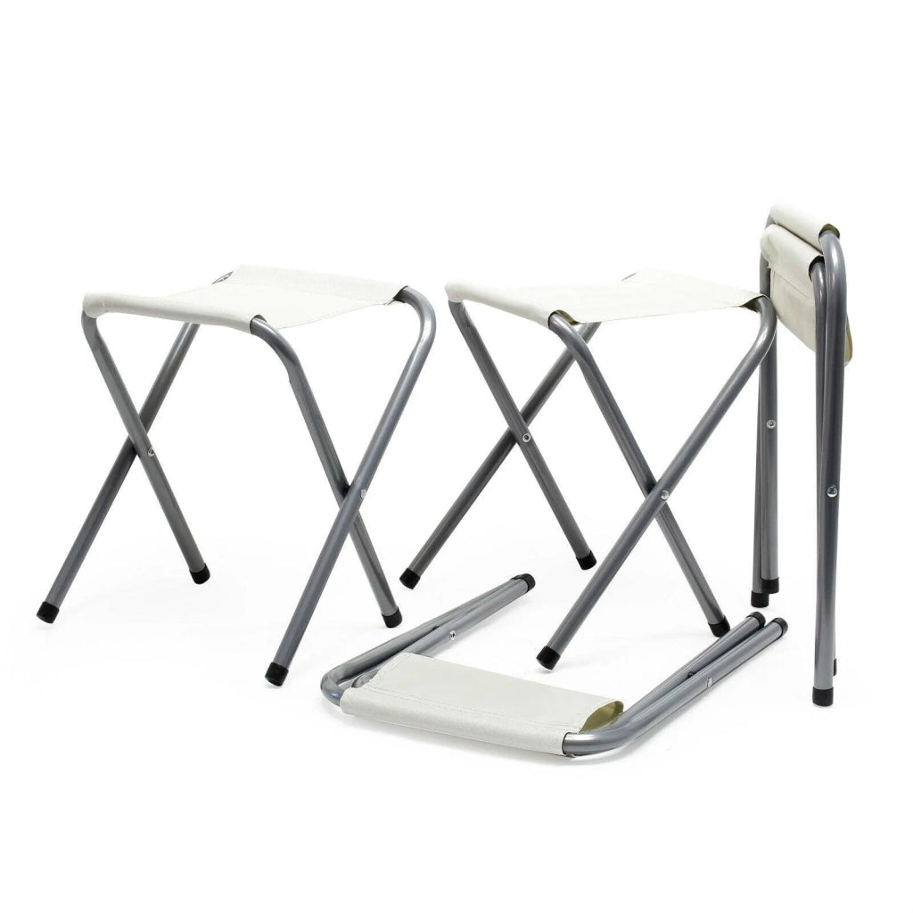 Set tavolo e sgabelli da campeggio 120 cm alluminio mobili da giardino pieghevoli per esterni 16_0002494