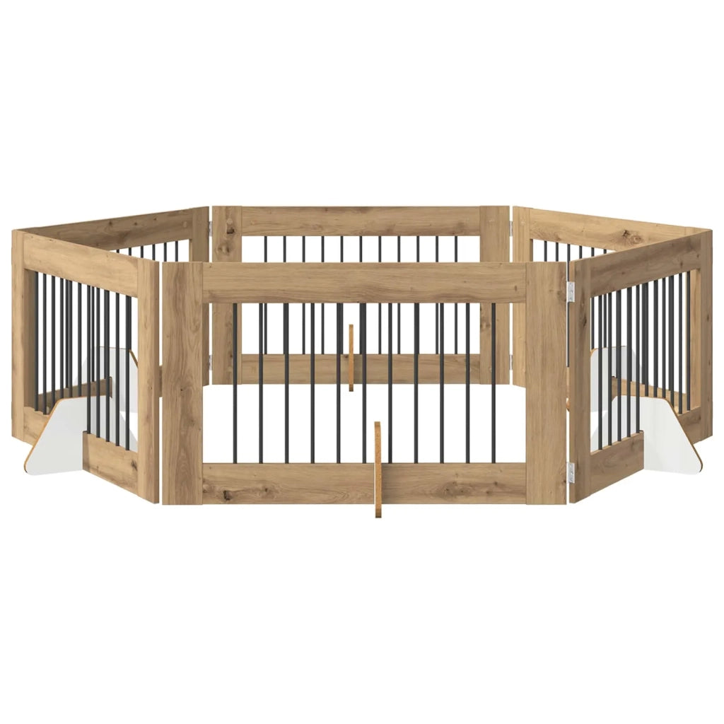 Cancello per cani con supporti 6 pcs Rovere Artigianale 892126